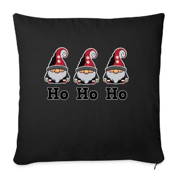 Wichtel_HoHoHo - Sofakissenbezug 45 x 45 cm - Schwarz - Vorne