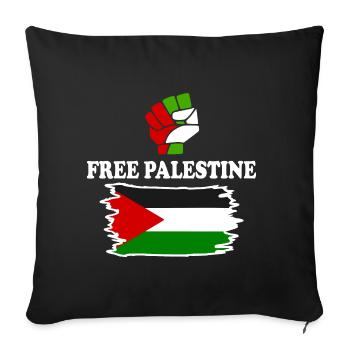 Free palestine - Housse de coussin décorative 45 x 45 cm - noir - Devant
