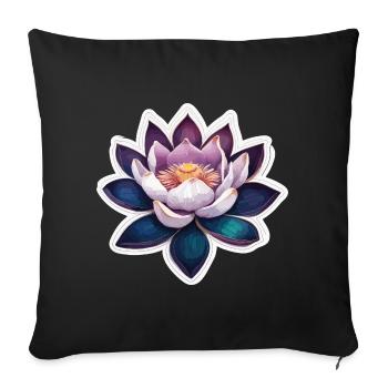 Fleur de Lotus / Nénuphar / Spiritualité / Fleur - Housse de coussin décorative 45 x 45 cm - noir - Devant
