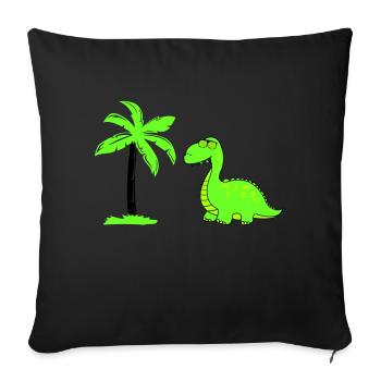 dinosaurier palme 02 - Sofakissenbezug 45 x 45 cm - Schwarz - Vorne