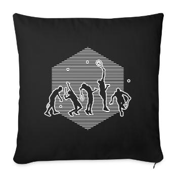 Tennis Playing Tennis Women Tennis Playing Tennis Men - Sofa pillowcase 17,3'' x 17,3'' (45 x 45 cm) - black - Front