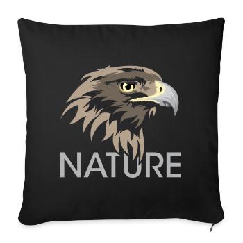 Nature eagle icon animals logo illustration - Sofa pillowcase 17,3'' x 17,3'' (45 x 45 cm) - black - Front