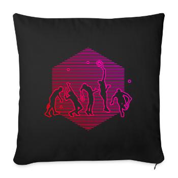 Tennis Tennis Hommes Joueurs de tennis Tennis s - Housse de coussin décorative 45 x 45 cm - noir - Devant