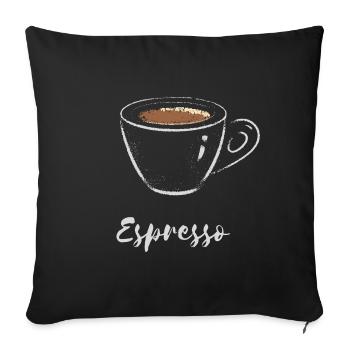 Espresso Kaffee Italienischer Café Lover - Sofakissenbezug 45 x 45 cm - Schwarz - Vorne