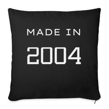 Made in 2004 Year Birthday Day - Sofa pillowcase 17,3'' x 17,3'' (45 x 45 cm) - black - Front