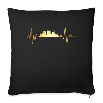 Heartbeat Marseille - Sofa pillowcase 17,3'' x 17,3'' (45 x 45 cm) - black - Front