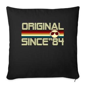 Since 84 - Sofa pillowcase 17,3'' x 17,3'' (45 x 45 cm) - black - Front