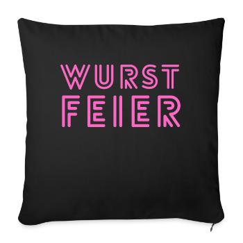 WurstFeier, Malle Party, Mallorca, Malle, Party - Sofakissenbezug 45 x 45 cm - Schwarz - Vorne