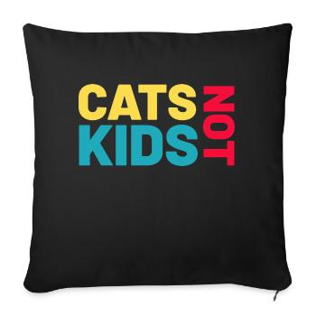 Les chats, pas les enfants, le chat qui dit - Housse de coussin décorative 45 x 45 cm - noir - Devant