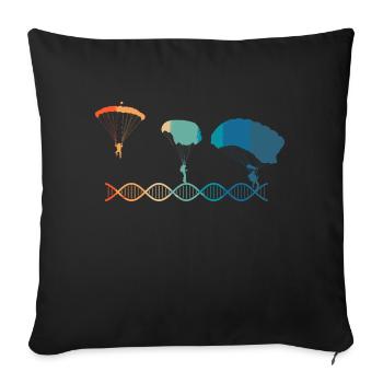 Fallschirme sind Teil meiner DNA - Sofakissenbezug 45 x 45 cm - Schwarz - Vorne