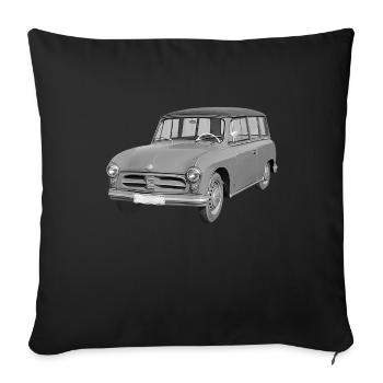 Car P70 Kombi Zwickau DDR Oldtimer - Sofa pillowcase 17,3'' x 17,3'' (45 x 45 cm) - black - Front