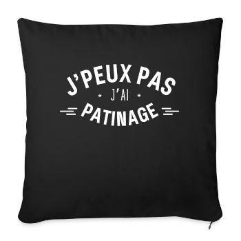 J peux pas j ai Patinage - Housse de coussin décorative 45 x 45 cm - noir - Devant