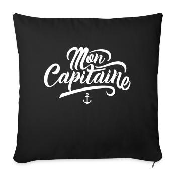 Mon Capitaine - Housse de coussin décorative 45 x 45 cm - noir - Devant
