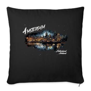 Amsterdam Ville Pays-Bas Pays-Bas - Housse de coussin décorative 45 x 45 cm - noir - Devant