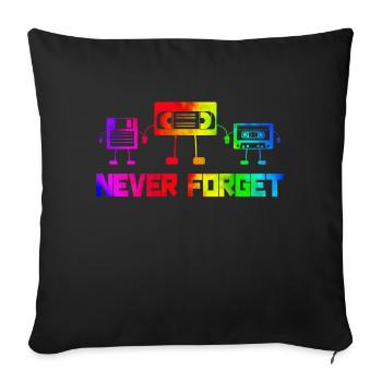 Music, Retro, Heavy Metal, Hard Rock, Punk, Vinyl, Pop - Sofa pillowcase 17,3'' x 17,3'' (45 x 45 cm) - black - Front