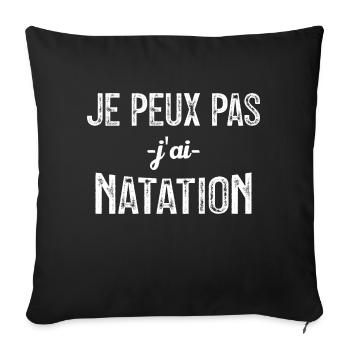 je peux pas j ai natation - Housse de coussin décorative 45 x 45 cm - noir - Devant