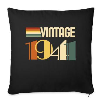 Jahrgang 1943 - 1943 Geburtstagsgeschenk - Sofakissenbezug 45 x 45 cm - Schwarz - Vorne