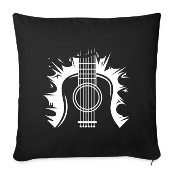 Guitare Explosion Logo Guitariste Musicien Icône - Housse de coussin décorative 45 x 45 cm - noir - Devant