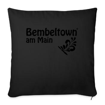 Bembel am Main #Frankfurtliebe #069 - Housse de coussin décorative 45 x 45 cm - noir - Devant