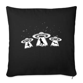 Ufo Alien Dinosaure - Housse de coussin décorative 45 x 45 cm - noir - Devant