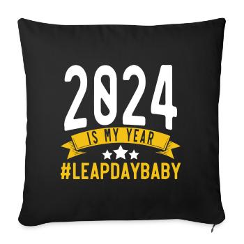 Happy Birthday Leap Year February 29 Leap Day - Sofa pillowcase 17,3'' x 17,3'' (45 x 45 cm) - black - Front