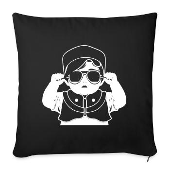 Lustiges Kleinkind mit Sonnenbrille Cooles Baby - Sofakissenbezug 45 x 45 cm - Schwarz - Vorne