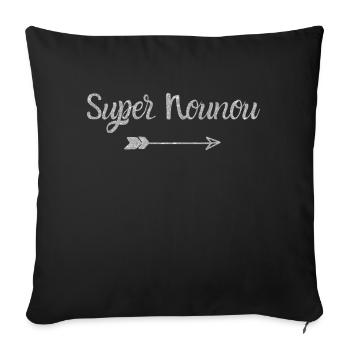 Super Silver Nanny - Nanny Gift - Sofa pillowcase 17,3'' x 17,3'' (45 x 45 cm) - black - Front