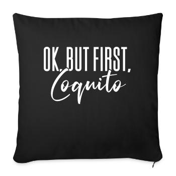 D’accord, mais la première boisson de Noël de Coquito portoricaine - Housse de coussin décorative 45 x 45 cm - noir - Devant