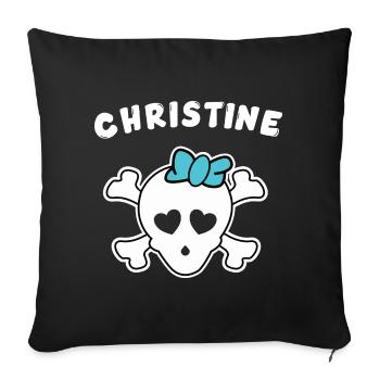 Pirate Christine Design for Girls and Women - Sofa pillowcase 17,3'' x 17,3'' (45 x 45 cm) - black - Front