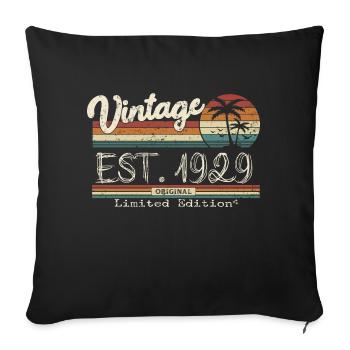 1929 Born Vintage Birthday Gift - Sofa pillowcase 17,3'' x 17,3'' (45 x 45 cm) - black - Front