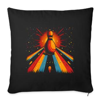 Bowling Dessin Vintage - Housse de coussin décorative 45 x 45 cm - noir - Devant