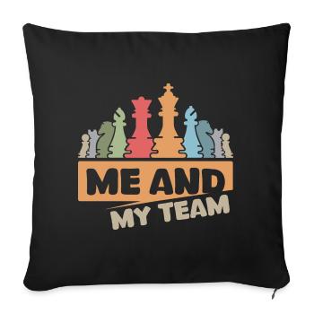 Chess retro cool saying team vintage chess piece - Sofa pillowcase 17,3'' x 17,3'' (45 x 45 cm) - black - Front