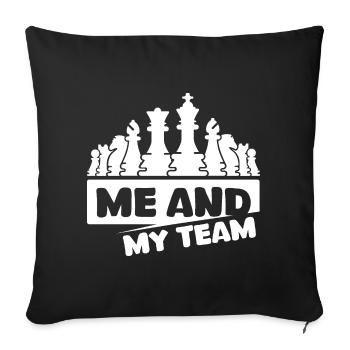 chess comic chess pieces team csrtoon icon - Sofa pillowcase 17,3'' x 17,3'' (45 x 45 cm) - black - Front