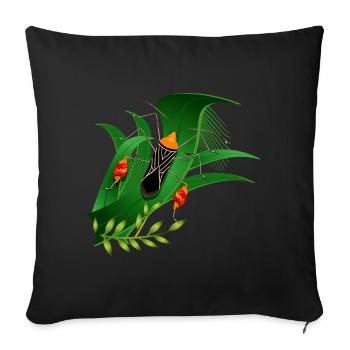 Anisoscelis alipes leaf-footed bug and green leaves - Sofa pillowcase 17,3'' x 17,3'' (45 x 45 cm) - black - Front