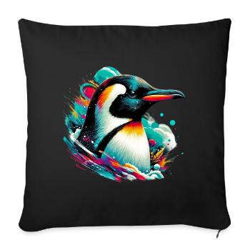 Pinguin - Sofakissenbezug 45 x 45 cm - Schwarz - Vorne