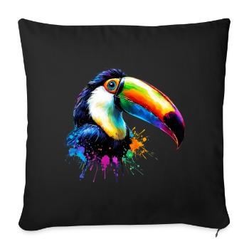 Toucan - Sofa pillowcase 17,3'' x 17,3'' (45 x 45 cm) - black - Front