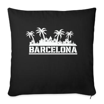 barcelona skyline - Sofakissenbezug 45 x 45 cm - Schwarz - Vorne