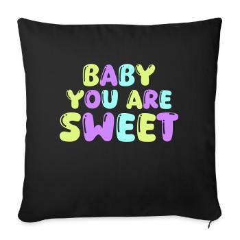 tu es gentil bébé - Housse de coussin décorative 45 x 45 cm - noir - Devant