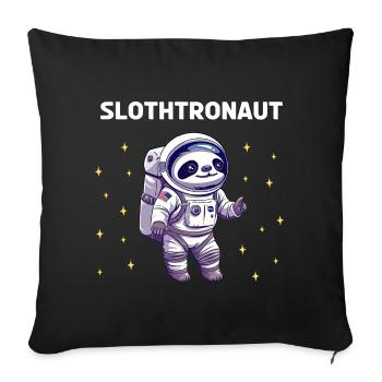Slothtronaut - Conception d’astronaute - Housse de coussin décorative 45 x 45 cm - noir - Devant