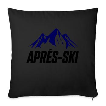 Après-ski mountains - Sofa pillowcase 17,3'' x 17,3'' (45 x 45 cm) - black - Front