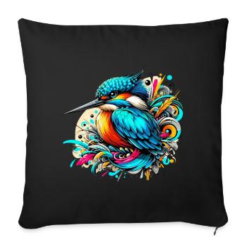 Kingfisher - Sofa pillowcase 17,3'' x 17,3'' (45 x 45 cm) - black - Front