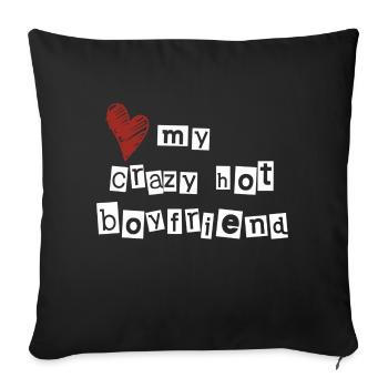 J’adore mon petit ami fou et sexy - Housse de coussin décorative 45 x 45 cm - noir - Devant