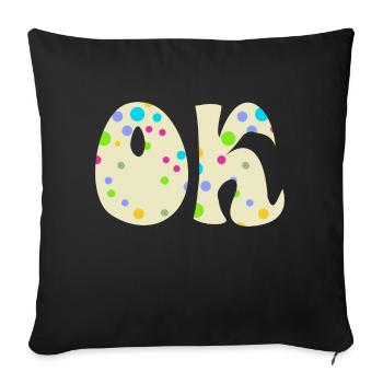 D’ACCORD - Housse de coussin décorative 45 x 45 cm - noir - Devant