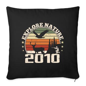 Cadeau Anniversaire 2010 Classique Chasseur 2010 - Housse de coussin décorative 45 x 45 cm - noir - Devant