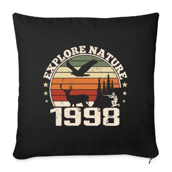 Cadeau Anniversaire 1998 Classique Chasseur 1998 - Housse de coussin décorative 45 x 45 cm - noir - Devant