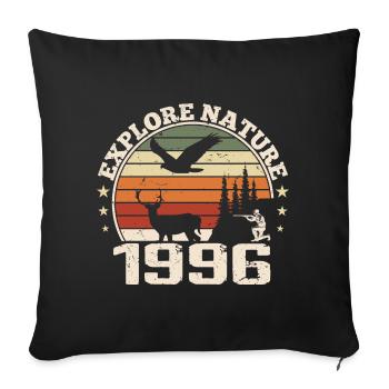 Cadeau Anniversaire 1996 Classique Chasseur 1996 - Housse de coussin décorative 45 x 45 cm - noir - Devant