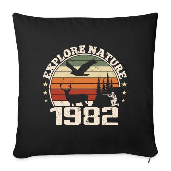 Cadeau Anniversaire 1982 Classique Chasseur 1982 - Housse de coussin décorative 45 x 45 cm - noir - Devant