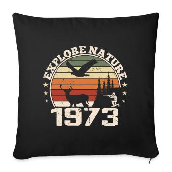 Cadeau Anniversaire 1973 Classique Chasseur 1973 - Housse de coussin décorative 45 x 45 cm - noir - Devant