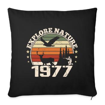 Cadeau Anniversaire 1977 Classique Chasseur 1977 - Housse de coussin décorative 45 x 45 cm - noir - Devant