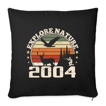 Cadeau Anniversaire 2004 Classique Chasseur 2004 - Housse de coussin décorative 45 x 45 cm - noir - Devant